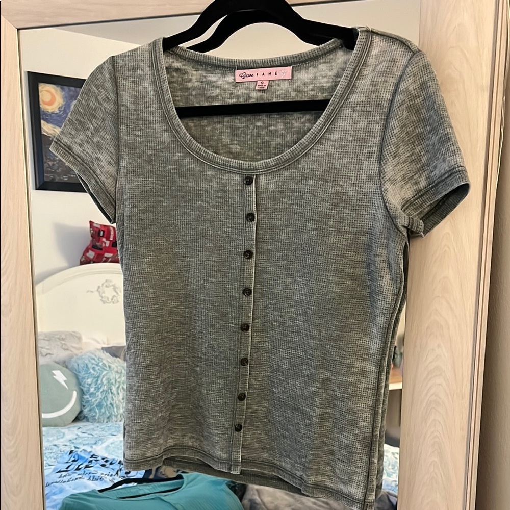 Green Short Sleeve Casual Top